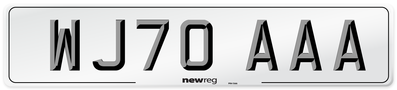 WJ70 AAA Number Plate from New Reg